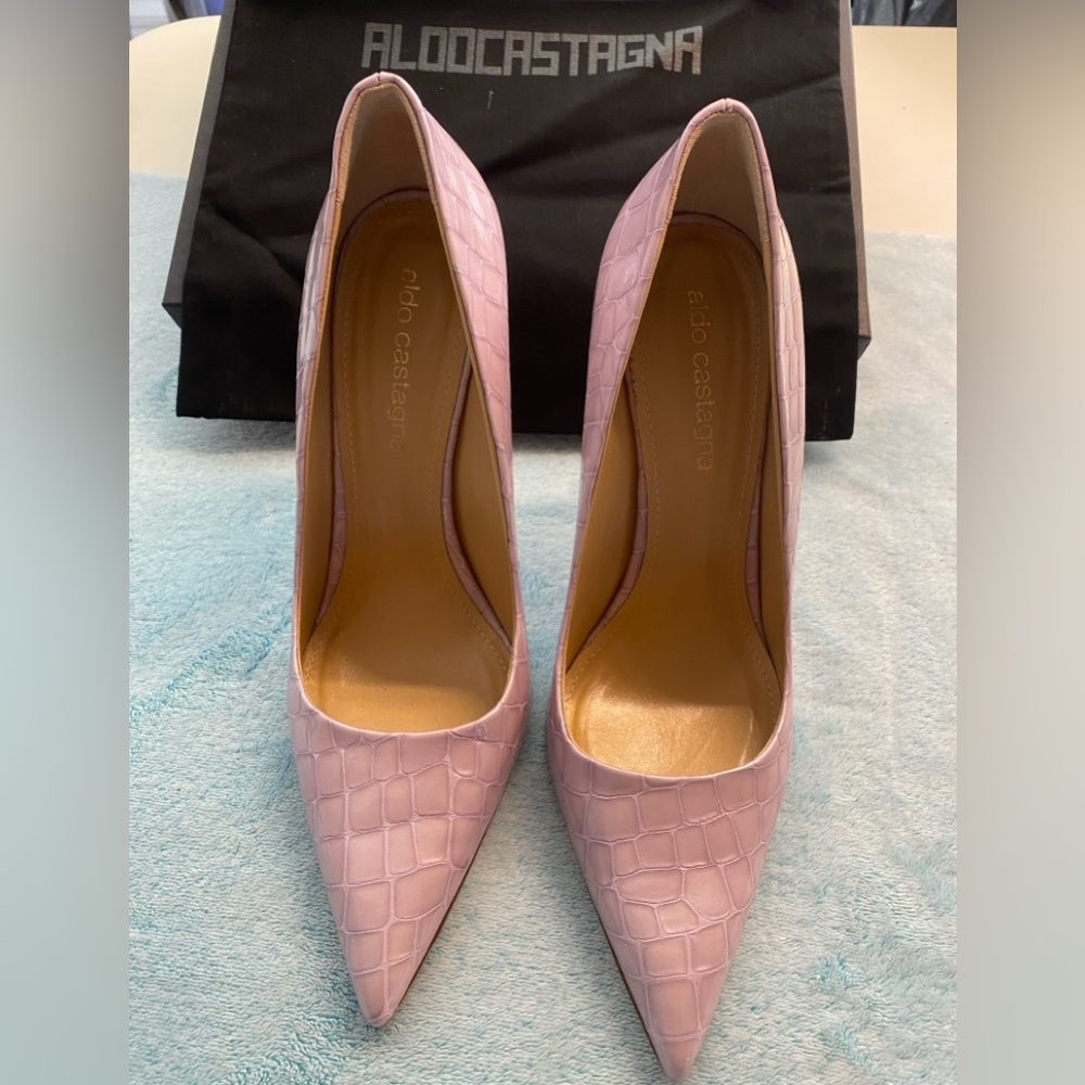 Aldo Castagna Pumps Crocodile Pearl Lavender Sz IT 40